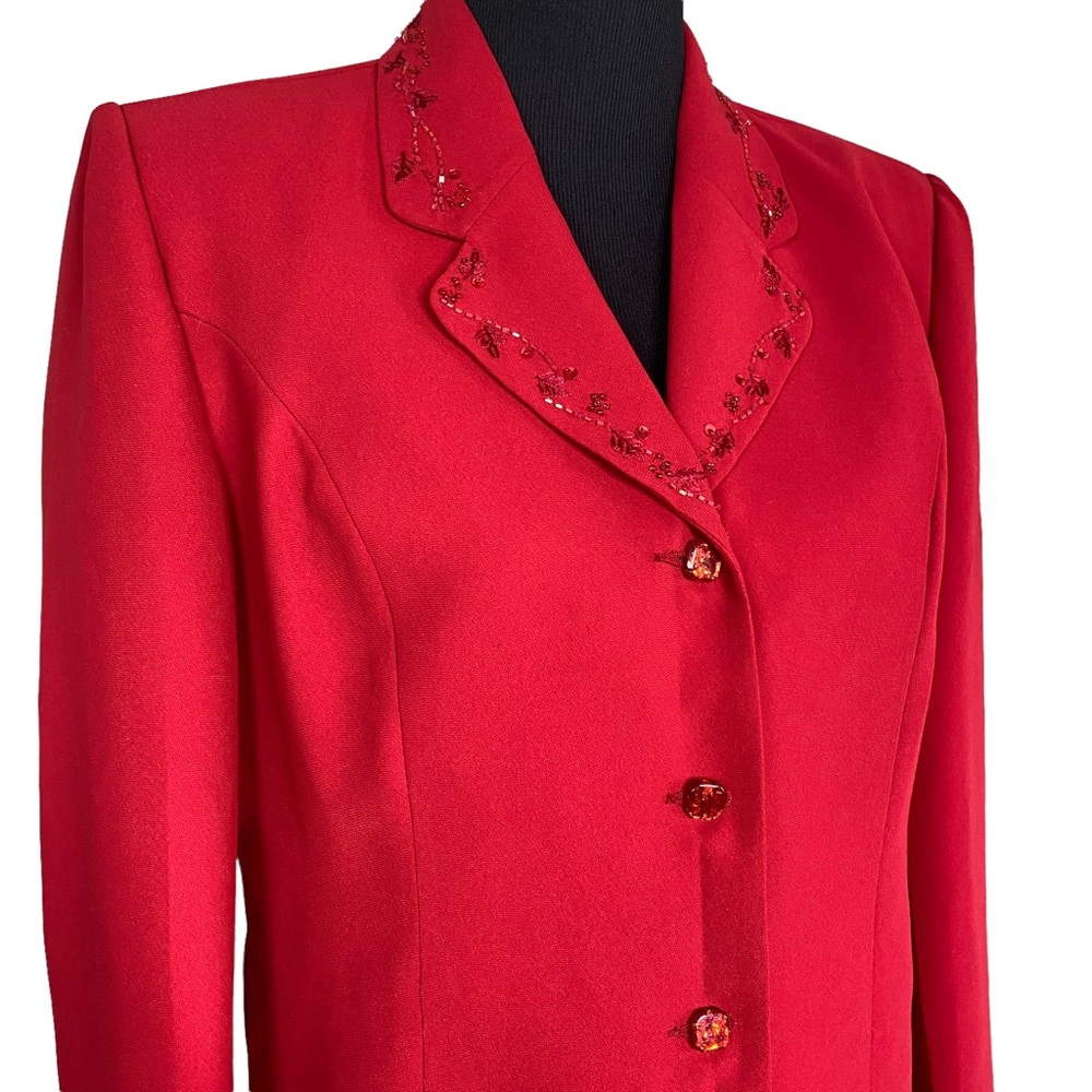 Vintage 80s Jacket 16 Red - Picture 2 of 4
